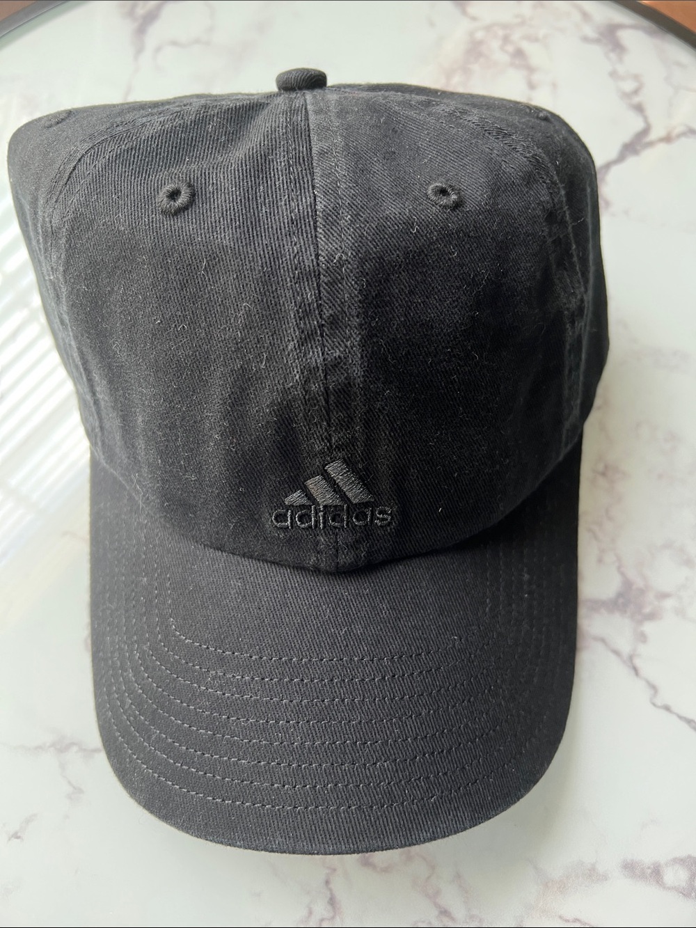 adidas hat Black Curved-Brim Baseball Cap with Tonal Logo adidas Saturday hat
